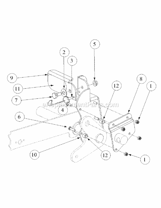 Foot Pedal Deck Lift Assembly Diagram and Parts List for M72-GN33 53BB5FJZ750 Cub Cadet Sprayer